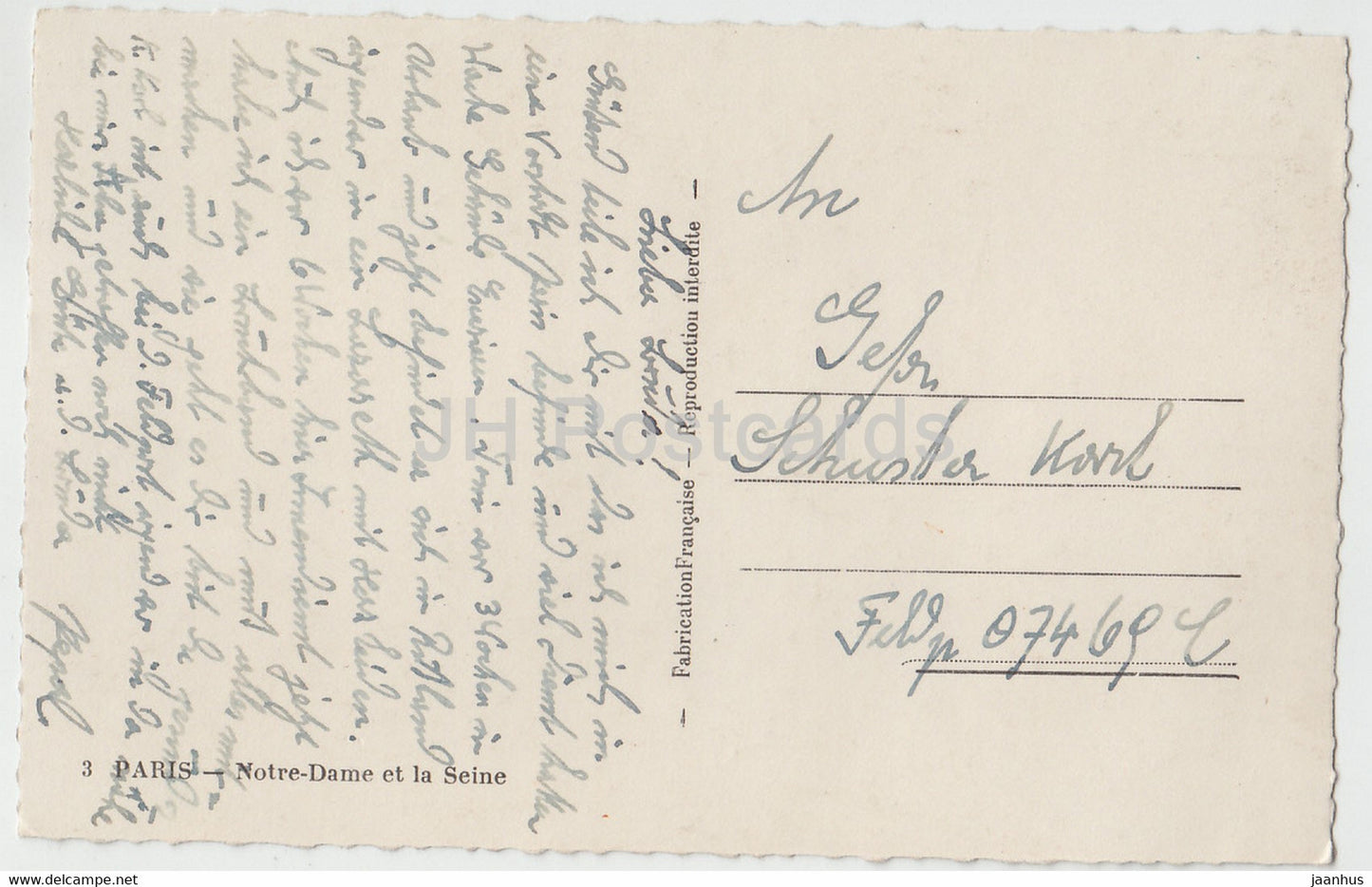 Paris - Notre Dame et la Seine - 3 - old postcard - France - used