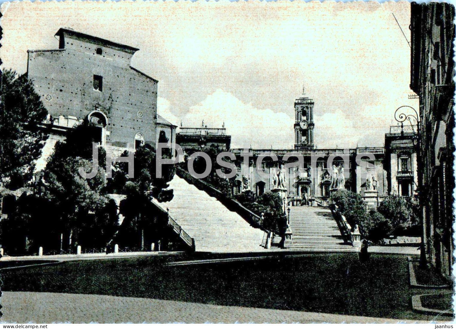 Roma - Rome - Il Campidoglio e la Chiesa dell'Aracoeli - The Capitol and Church - old postcard - Italy - unused - JH Postcards