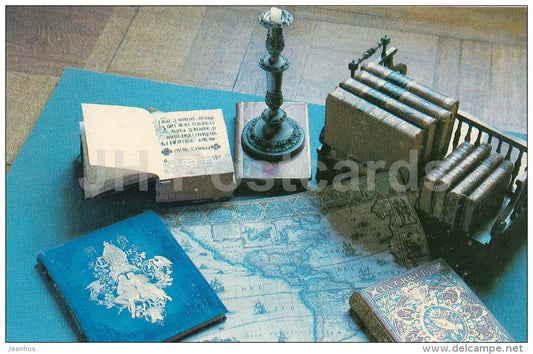 Library . Fragment - Alupka Palace Museum - Crimea - 1989 - Ukraine USSR - unused - JH Postcards