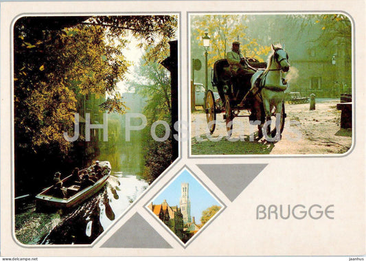 Brugge - Bruges - Groeten uit Brugge - Greetings from Bruges - boat - horse carriage - 267 - Belgium - unused - JH Postcards