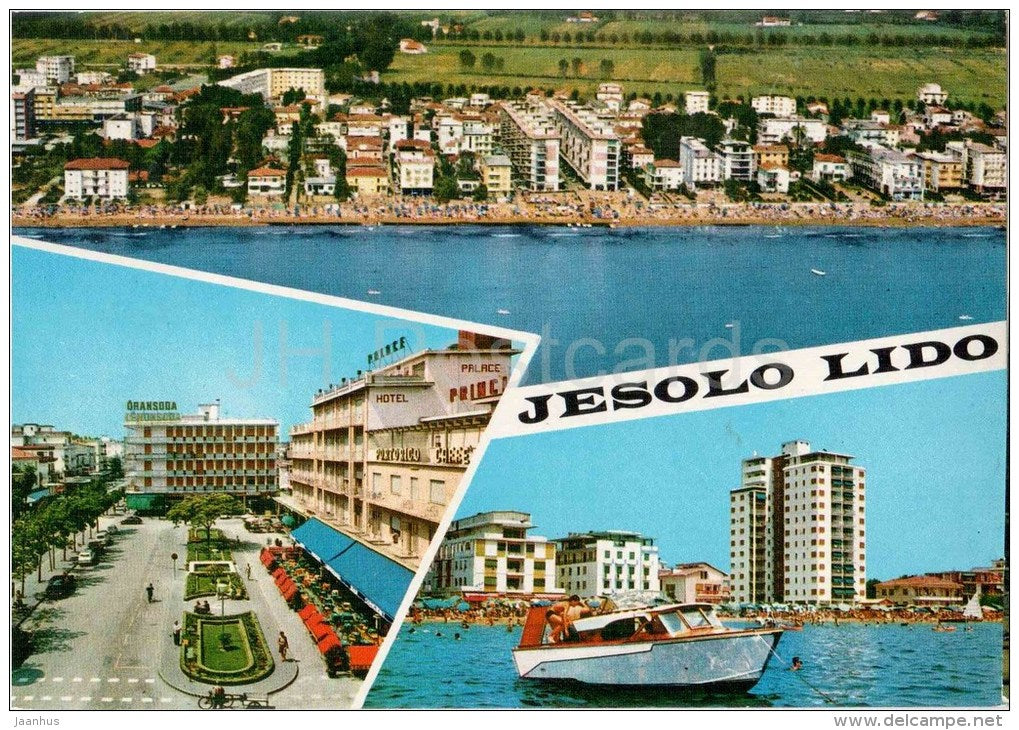beach - spiaggia - boat - Jesolo Lido - Venezia - Veneto - JES 244 - Italia - Italy - sent from Italy to Germany 1976 - JH Postcards