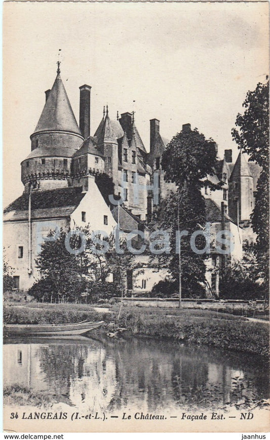 Langeais - Le Chateau - Facade Est - castle - 34 - old postcard - France - unused