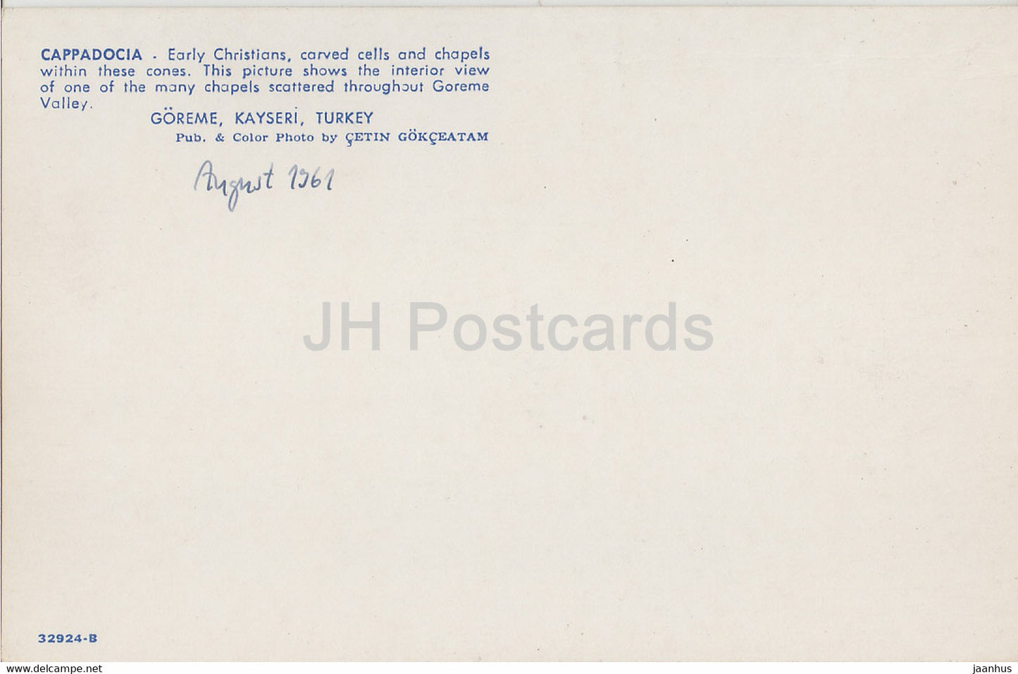 Cappadoce - Intérieur de la chapelle de la vallée de Goreme - 1961 - Turquie - utilisé