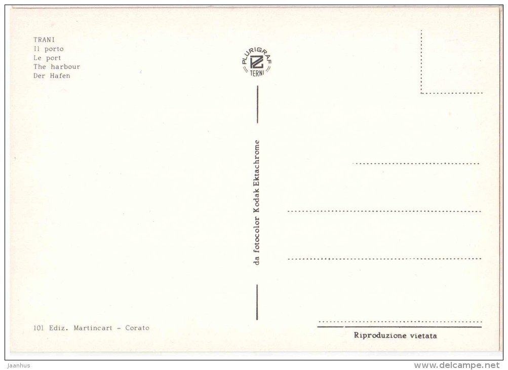 Il Porto - port - boat - Trani - Puglia - 101 - Italia - Italy - unused - JH Postcards