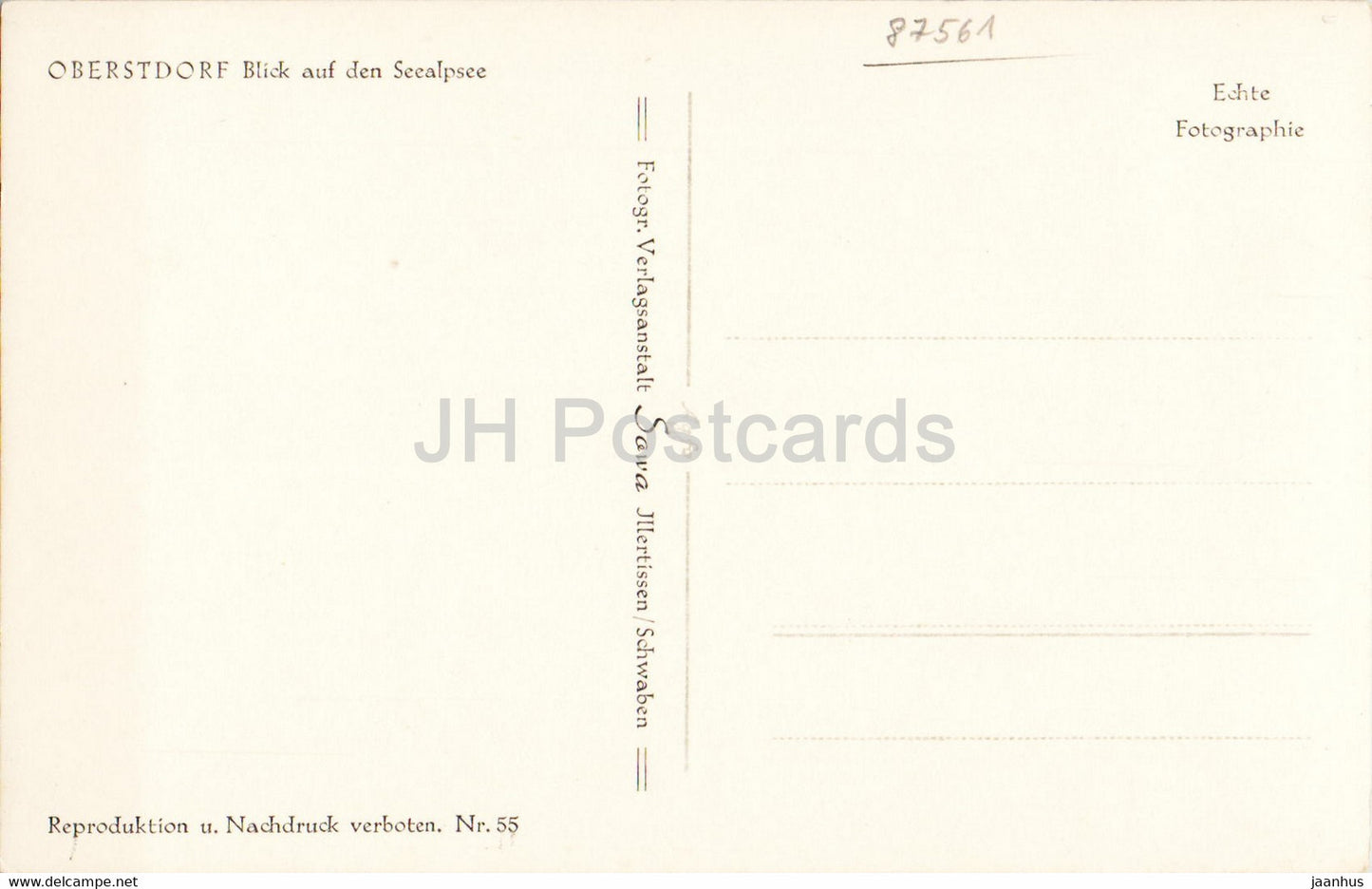 Oberstdorf - Blick auf den Seealpsee - 55 - old postcard - Germany - unused