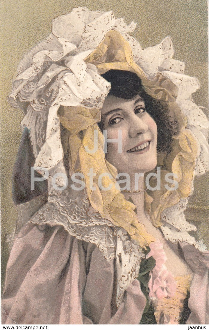 woman - costume - 643 - old postcard - 1908 - used - JH Postcards