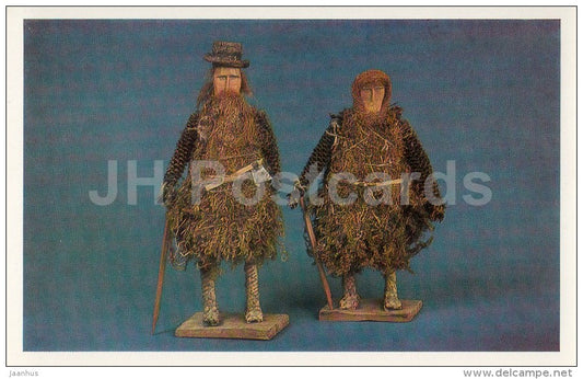Moss Gnomes , Viatka Province - Russian Folk Toys - 1984 - Russia USSR - unused - JH Postcards