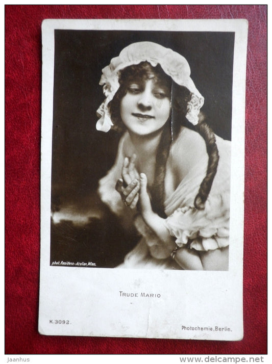 Trude Mario - movie actress - cinema - 3092 - old postcard  - Germany - used - JH Postcards
