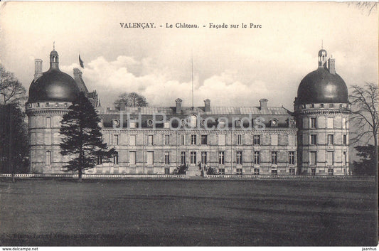Valencay - Le Chateau - Facade sur le Parc - castle - old postcard - France - unused - JH Postcards