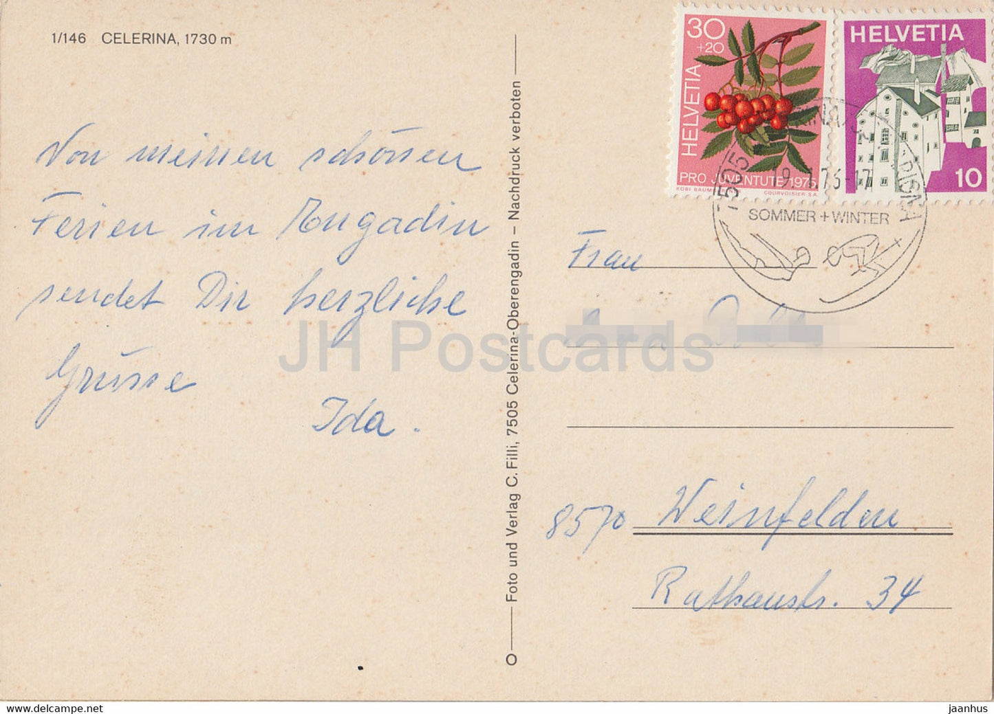 Celerina 1730 m - 1976 - Suisse - occasion