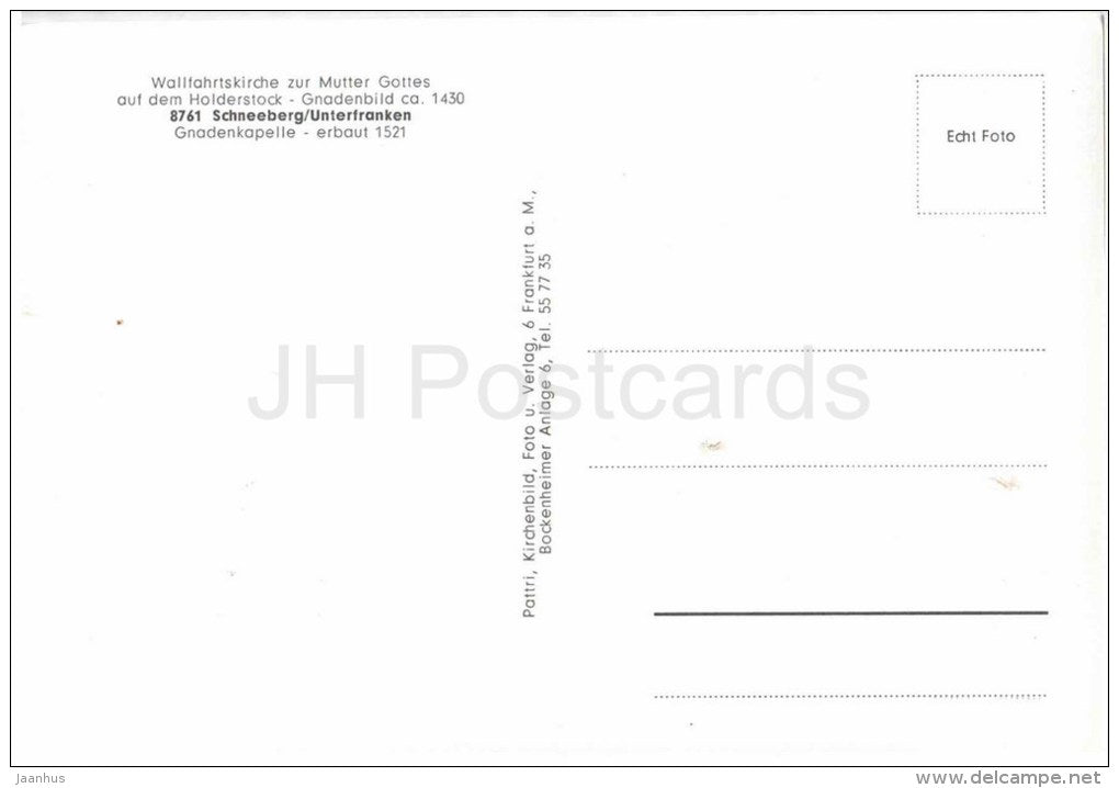 Wallfahrtskirche zur Mutter Gottes auf dem Holderstock - Gnadenbild - Schneeberg - Germany - nicht gelaufen - JH Postcards