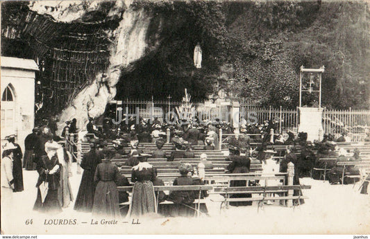 Lourdes - La Grotte - 64 - old postcard - France - used - JH Postcards