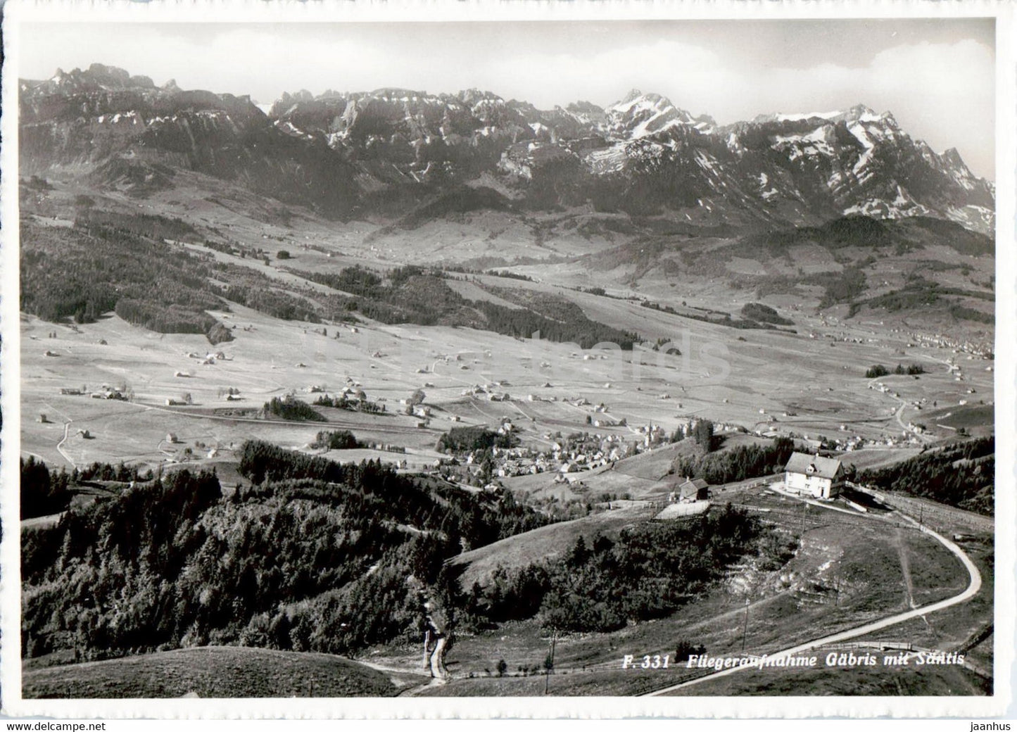 Fliegeraufnahme Gabris mit Santis - 331 - old postcard - Switzerland - unused - JH Postcards