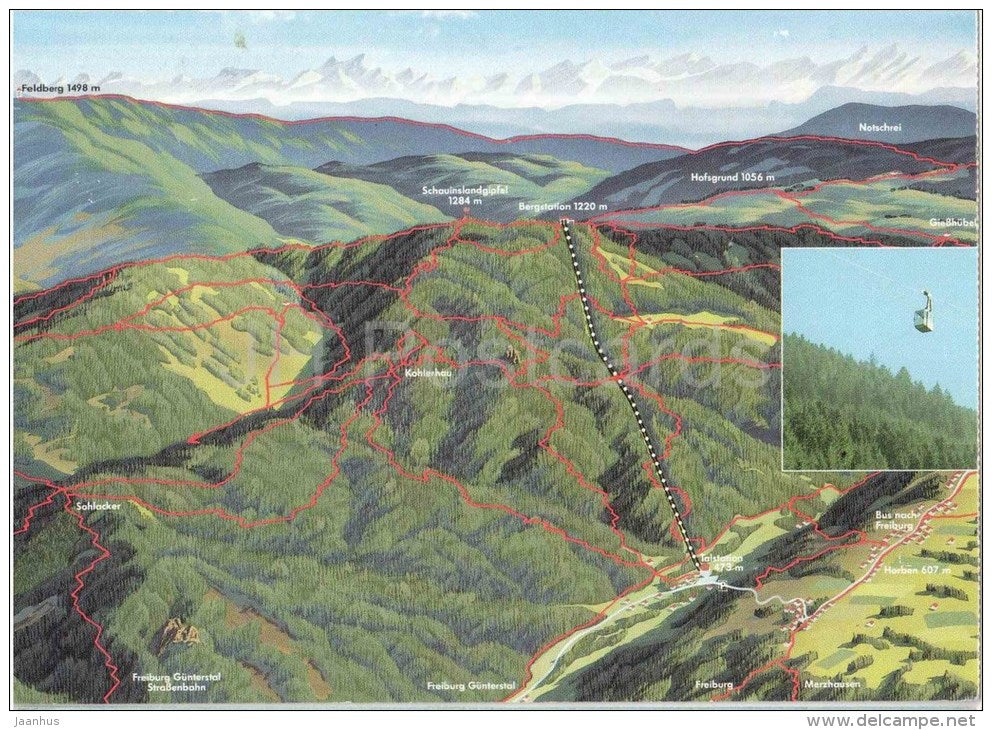 Panoramakarte Schauinsland - Germany - 1992 gelaufen - JH Postcards