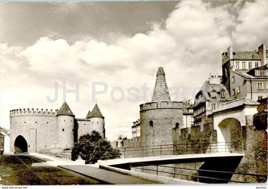Warsaw - Warszawa - Mury staromiejskie z barbakanem - Old town walls with a barbican - Poland - used - JH Postcards