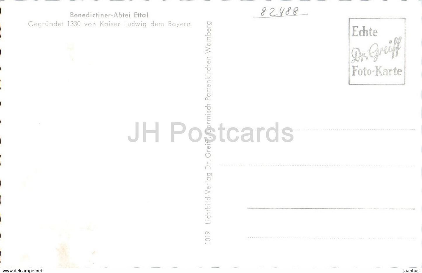 Kloster Ettal - Benedictiner Abtei - old postcard - Germany - unused