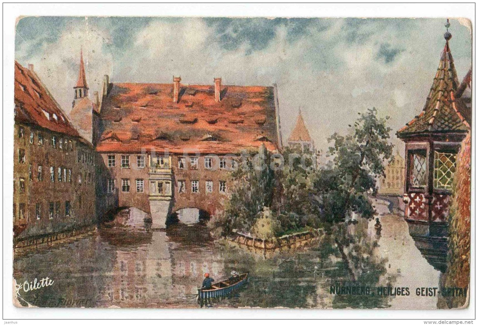 Heiliges Geist Spital - The Hospital of the Holy Ghost - Nürnberg - Nuerenberg - Germany - sent to Estonia 1915 - JH Postcards