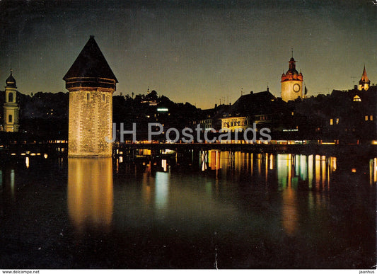 Lucerne - Luzern bei Nacht - Switzerland - unused - JH Postcards
