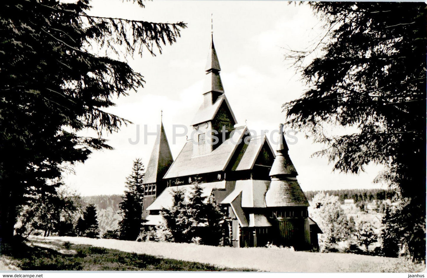 Gustav Adolf Kirche - church - old postcard - Germany - unused - JH Postcards