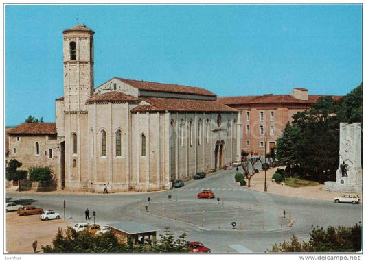 Piazza 40 Martiri e Chiesa S. Francesco - church , square - Gubbio - Perugia - Umbria - 63435 - Italia - Italy - unused - JH Postcards