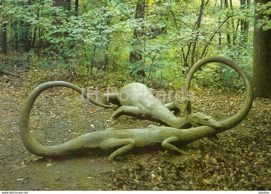 Tanystropheus und Nothosaurus - dinosaur - Saurierpark Kleinwelka - DDR Germany - unused - JH Postcards