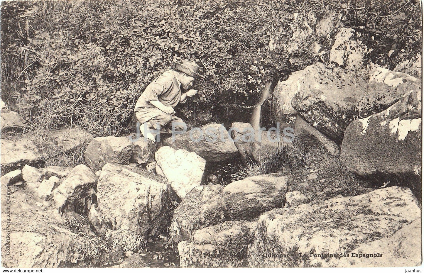 rivière de QUIMPER : la fontaine des Espagnols - old postcard - France - unused - JH Postcards