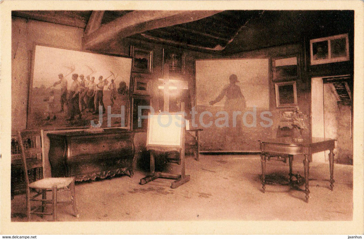 Barbizon - Atelier de T. Rousseaux - Artist Studio - old postcard - 1934 - France - used - JH Postcards