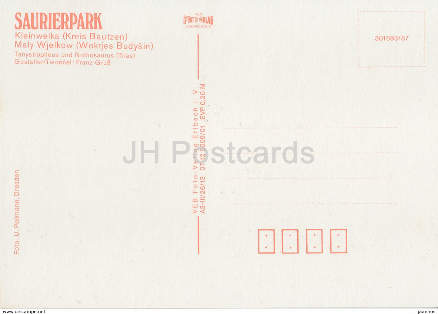 Tanystropheus und Nothosaurus - dinosaur - Saurierpark Kleinwelka - DDR Germany - unused