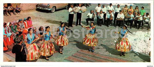 Fergana and Fergana Valley - Kuva District - concert - folk costumes - folk dance - 1974 - Uzbekistan USSR - unused - JH Postcards