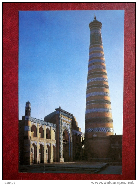 Madrassah and the Minaret of Islam-Hodja - Khiva - 1982 - Uzbekistan USSR - unused - JH Postcards