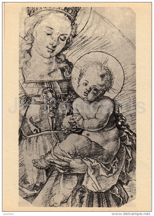 painting by Albrecht Dürer - Madonna With Child - German art - 1956 - Russia USSR - unused - JH Postcards