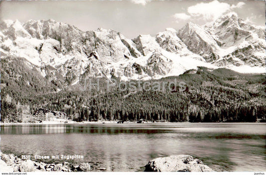 Eibsee mit Zugspitze - 2530 - old postcard - Germany - unused - JH Postcards