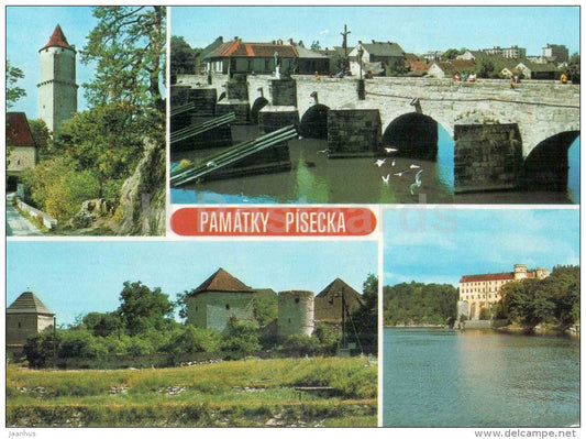 Pamatky Pisecka - Zvikov castle - Pisek bridge - Stare Kestrany - Orlik castle - Czechoslovakia - Czech - used 1992 - JH Postcards