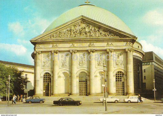 Berlin - St Hedwigs Kathedrale - cars - Bischofs- und Wallfahrtskirchen - church - 1987 - DDR Germany - unused - JH Postcards
