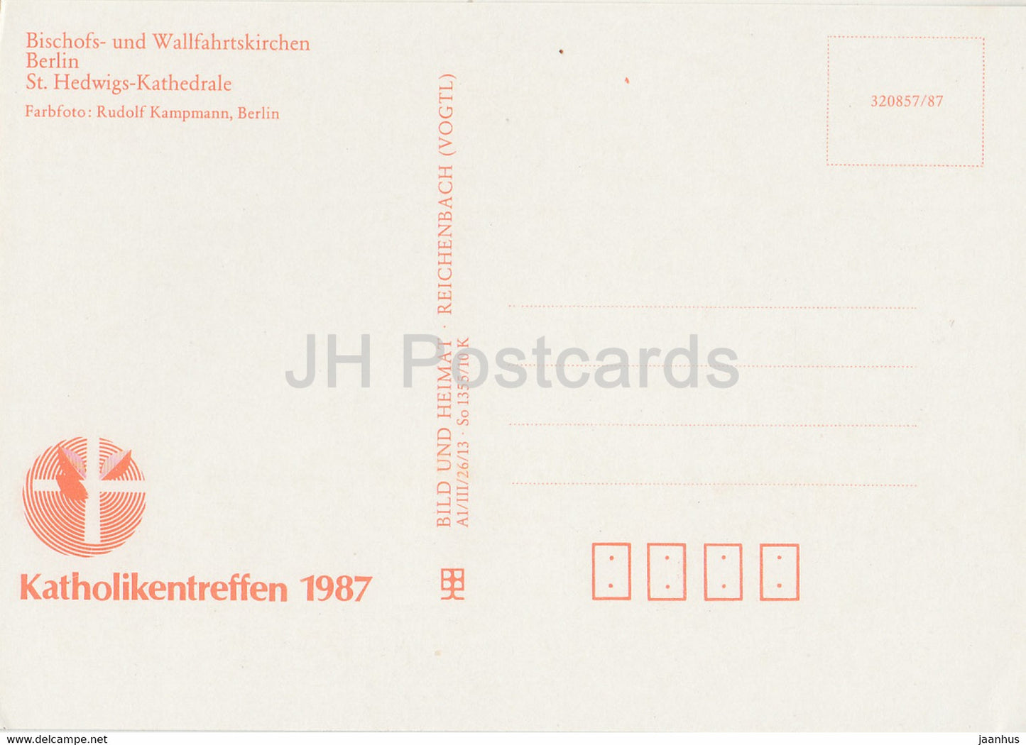 Berlin - St Hedwigs Kathedrale - voitures - Bischofs- und Wallfahrtskirchen - église - 1987 - DDR Allemagne - inutilisé