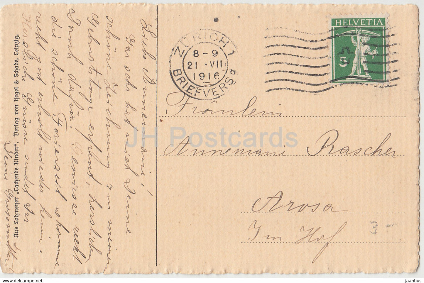 Fedor Flinzer - Eine Morgenunterhaltung - birds - Hegel & Schade - illustration - old postcard - 1916 - Germany - used