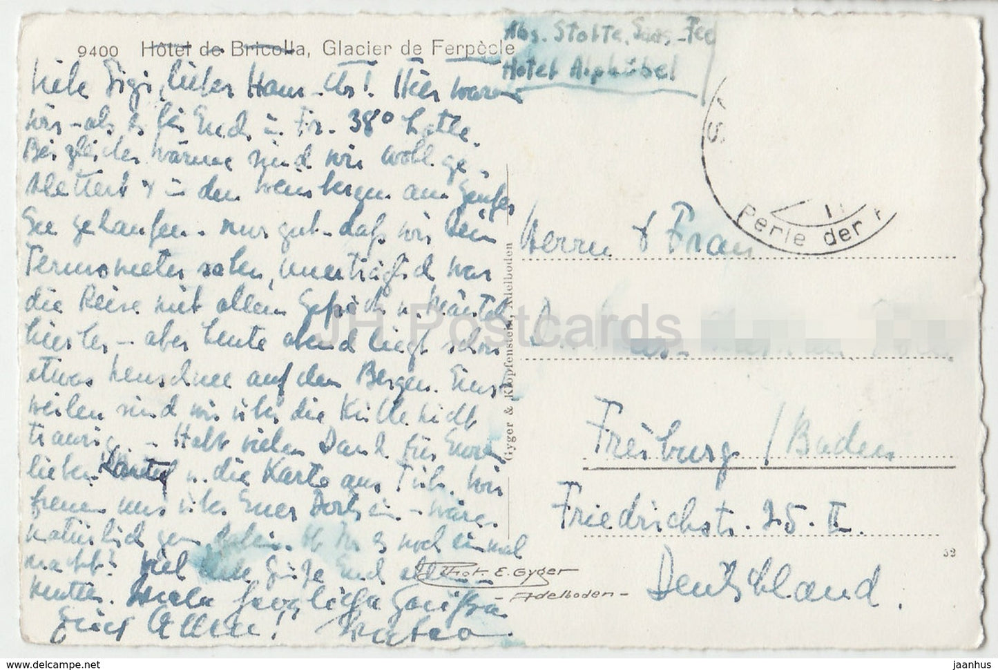 Hôtel de Bricolla - Glacier de Ferpecle - 9400 - Suisse - carte postale ancienne - carte postale ancienne - occasion