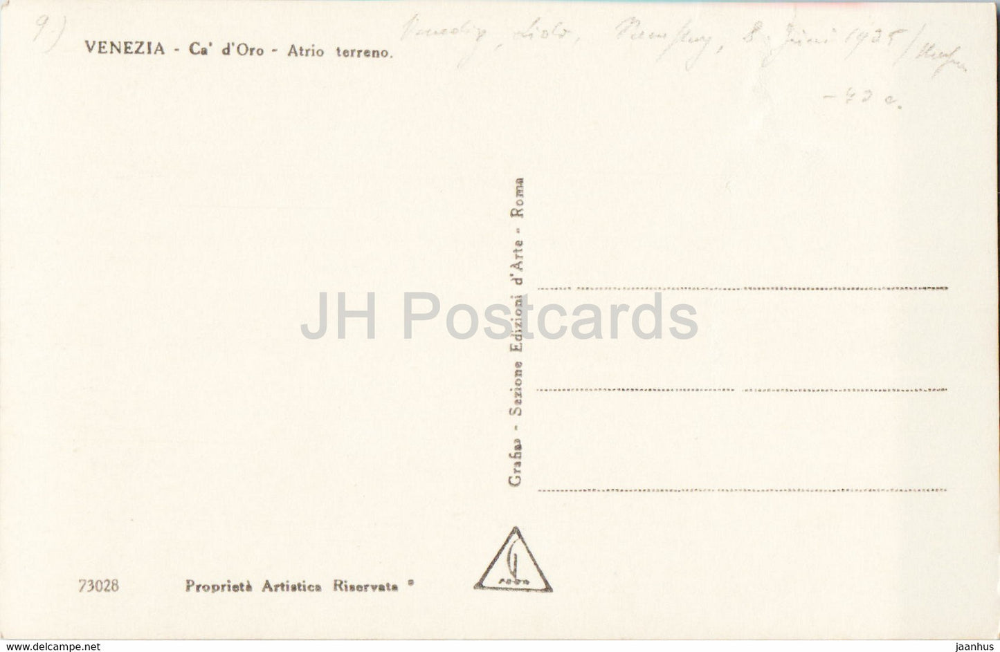 Venezia - Venice - Ca d'Oro - Atrio Terreno - Atrium - 73028 - old postcard - Italy - used