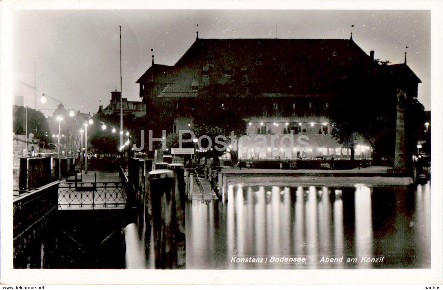 Konstanz - Bodensee - Abend am Konzil - 1940 - old postcard - Germany - used - JH Postcards
