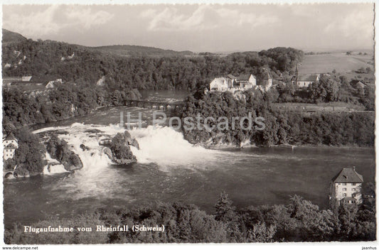 Flugaufnahme vom Rheinfall - waterfall - Schloss Laufen - 106 - Switzerland - old postcard - unused - JH Postcards