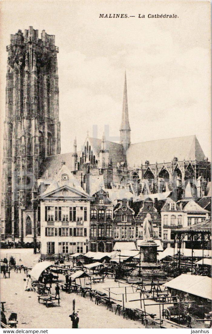 Malines - Mechelen - La Cathedrale - cathedral - old postcard - Belgium - unused - JH Postcards