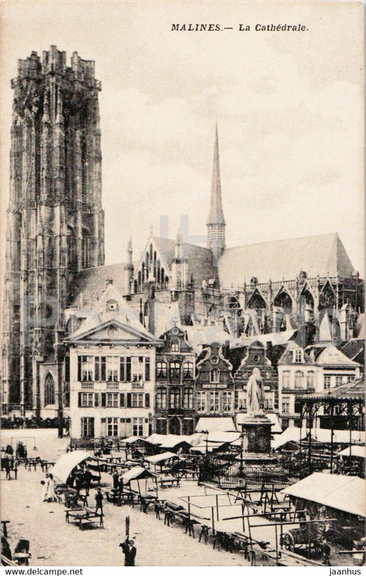Malines - Mechelen - La Cathedrale - cathedral - old postcard - Belgium - unused - JH Postcards