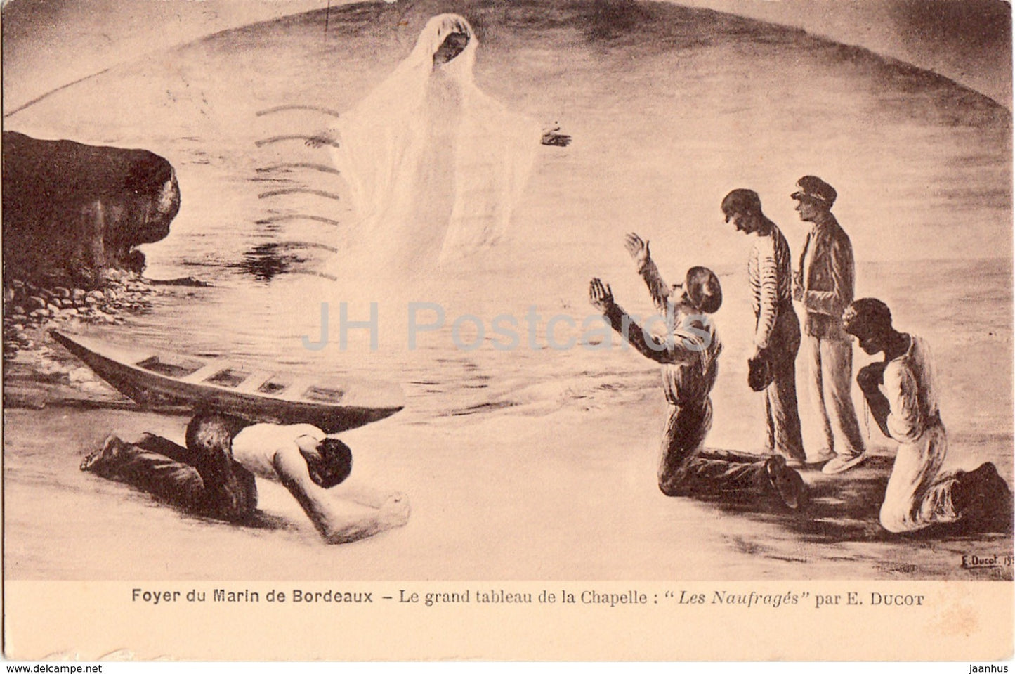 Foyer du Marin de Bordeaux - Le Grand tableau de la Chapelle - Les Naufrages - 1941 - old postcard - France - used - JH Postcards