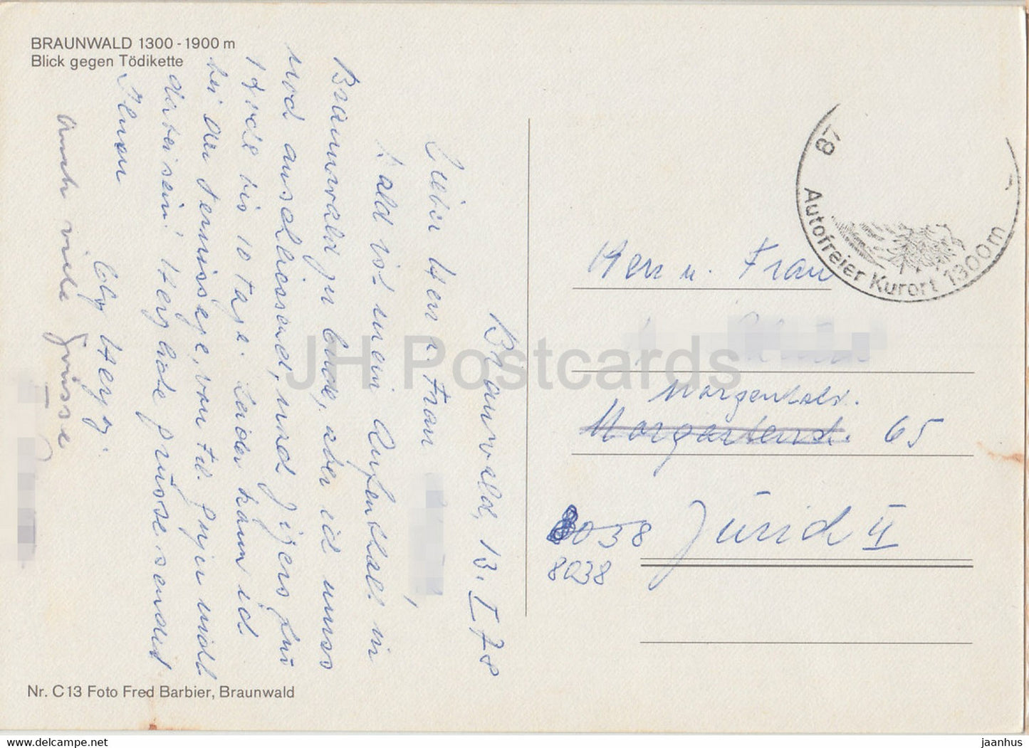 Braunwald - Blick gegen Todikette - sledge - 1978 - Switzerland - used