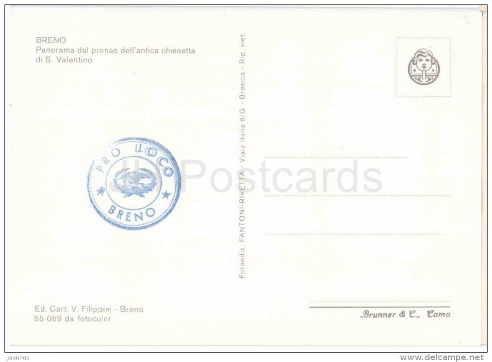 panorama dal pronao dell´antica chiesetta di S. Valentino - Breno - Brescia - Lombardia - Italia - Italy - unused - JH Postcards