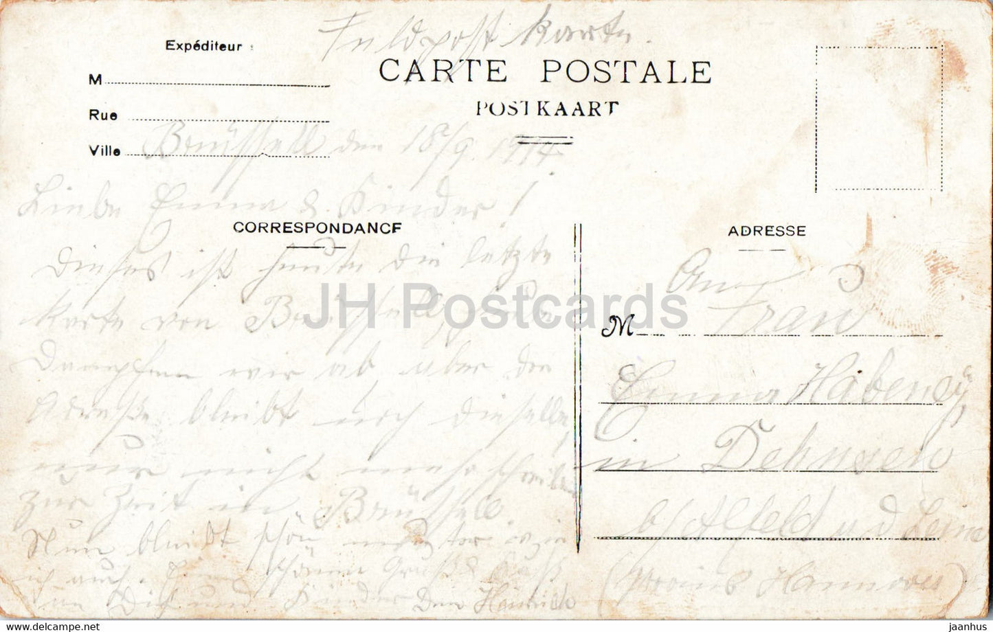 Bruxelles - Bruxelles - Palais de Justice - carte postale ancienne - 1917 - Belgique - occasion