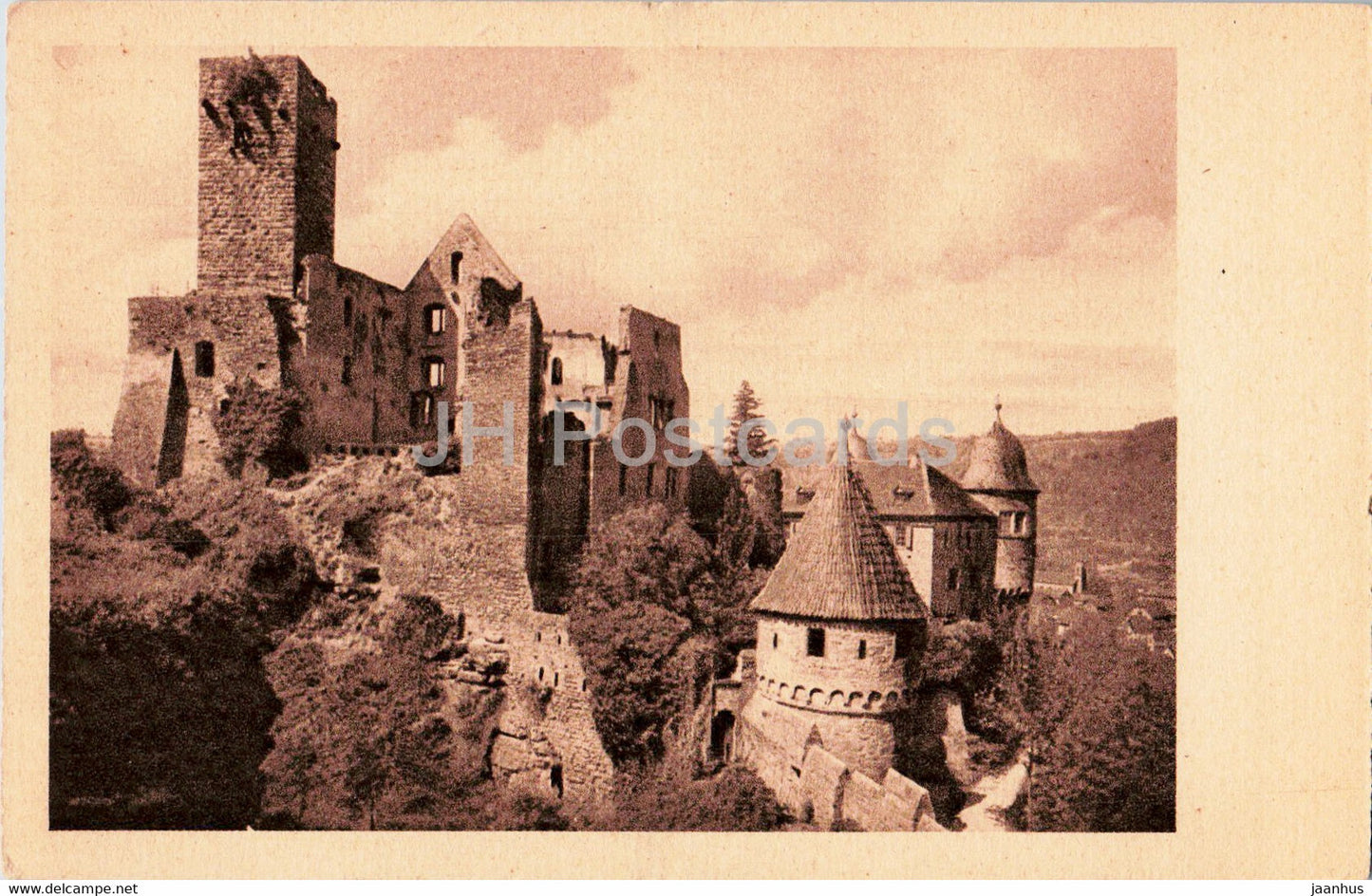 Wertheim a M - Schlossruine - old postcard - Germany - unused - JH Postcards