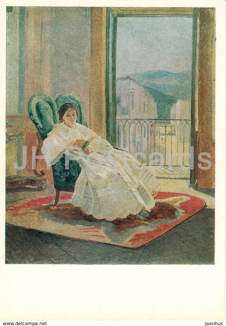 painting by Nikolai Ge - Portrait of a Wife - Russian art - 1980 - Russia USSR - unused