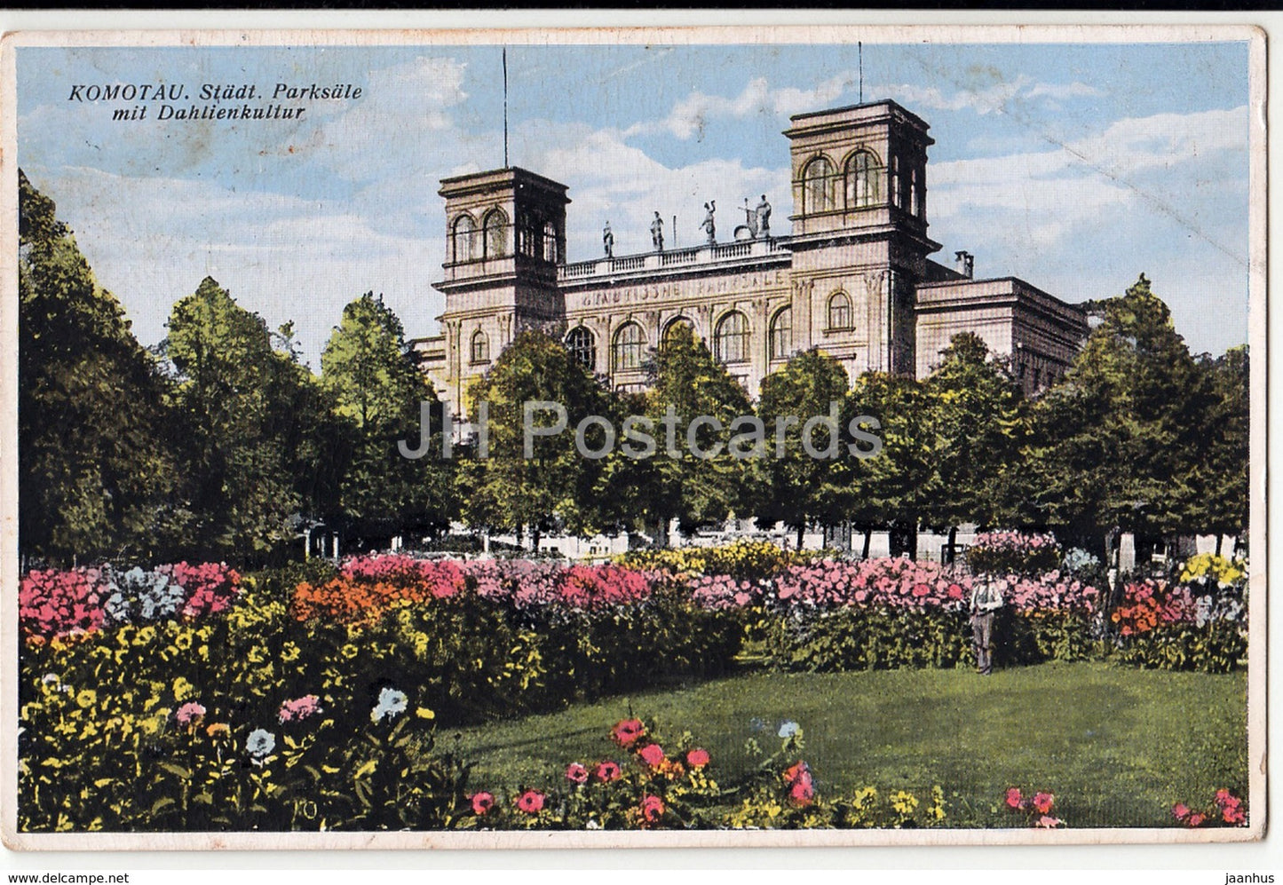 Komotau - Chomutov - Städt. Parksäle mit Dahlienkultur - 10 - 1932 - old postcard - Czech Republic - used - JH Postcards