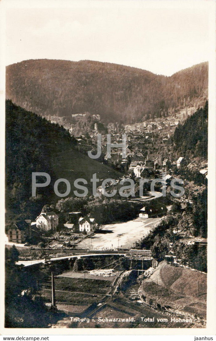 Triberg i Schwarzwald - Total vom Hohnen - old postcard - Germany - used - JH Postcards